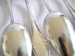 Couvert de table perle 6 fourchettes + 6 cuillères métal argenté allemand Wellner Silber 21cm