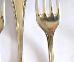 Couvert de table perle 6 fourchettes + 6 cuillères métal argenté allemand Wellner Silber 21cm