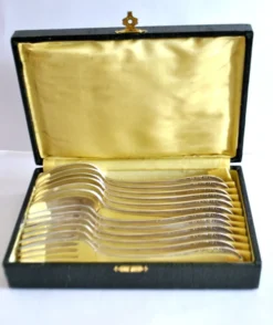 Couvert de table perle 6 fourchettes + 6 cuillères métal argenté allemand Wellner Silber 21cm