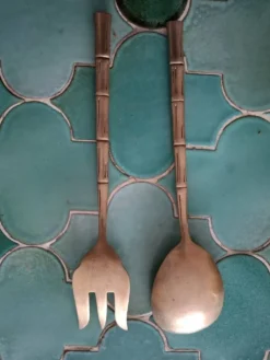 Couvert en laiton doré bambou vintage