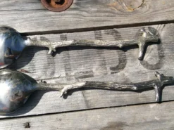 Couvert à salade en métal argenté