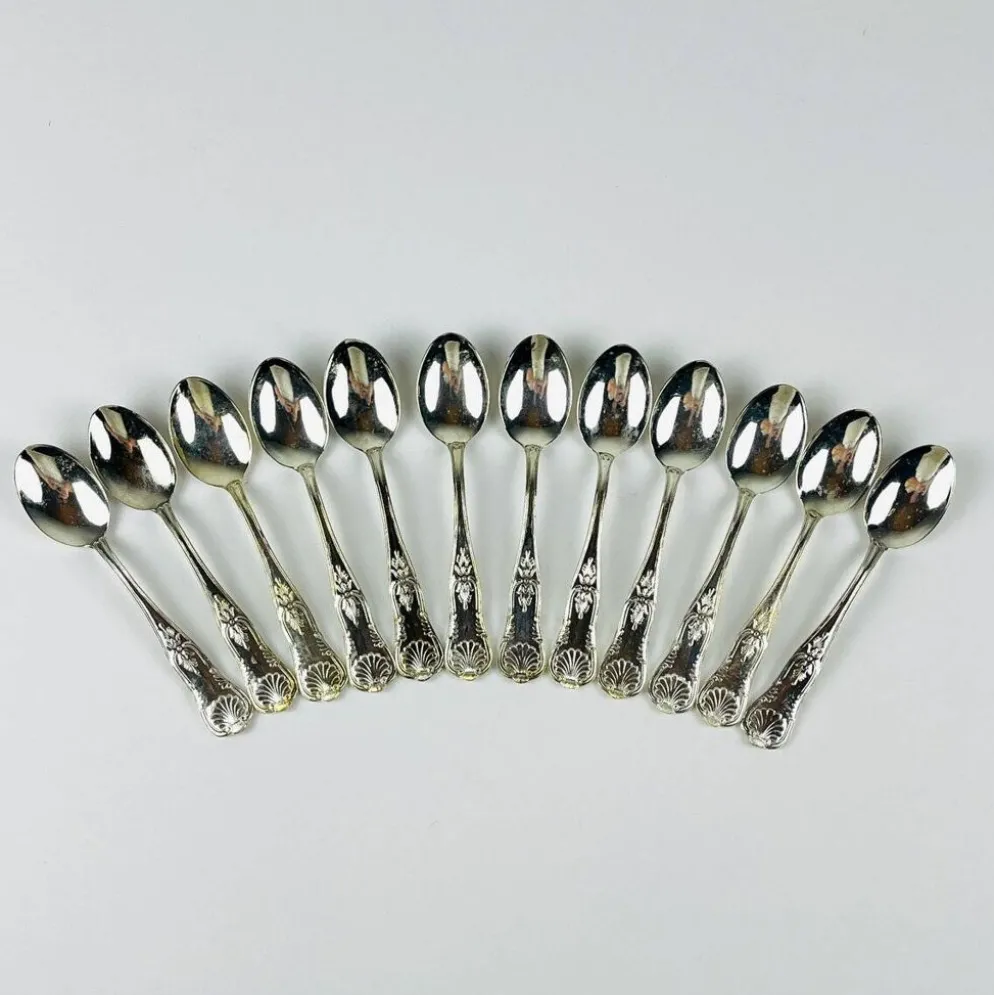 Couverts anciens en argent, Italie, années 1960, ensemble de 51