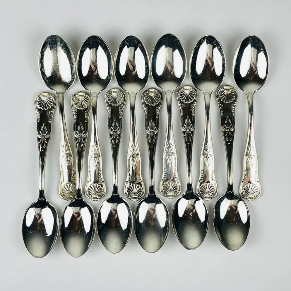 Couverts anciens en argent, Italie, années 1960, ensemble de 51