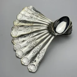 Couverts anciens en argent, Italie, années 1960, ensemble de 51
