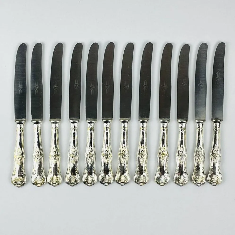 Couverts anciens en argent, Italie, années 1960, ensemble de 51
