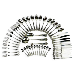 Couverts anciens en argent, Italie, années 1960, ensemble de 51