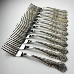Couverts anciens en argent, Italie, années 1960, ensemble de 51