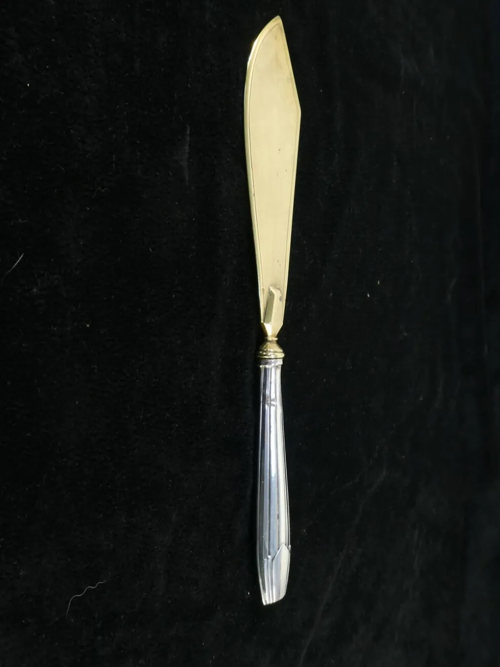 Couverts de service a gateaux en argent minerve fourré art deco