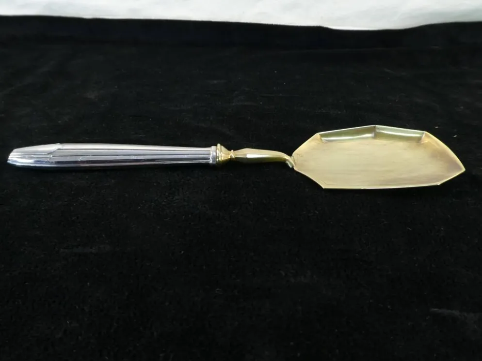 Couverts de service a gateaux en argent minerve fourré art deco