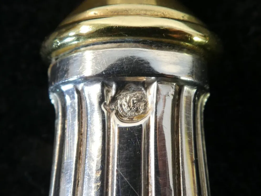 Couverts de service a gateaux en argent minerve fourré art deco