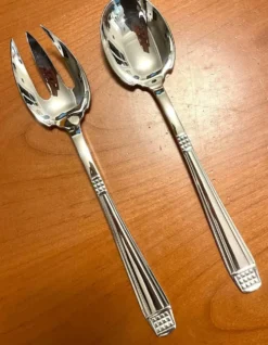 Couverts de service à salade modèle Diamant Christofle Alfenide
