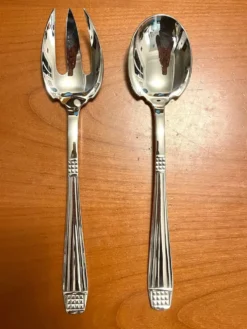 Couverts de service à salade modèle Diamant Christofle Alfenide