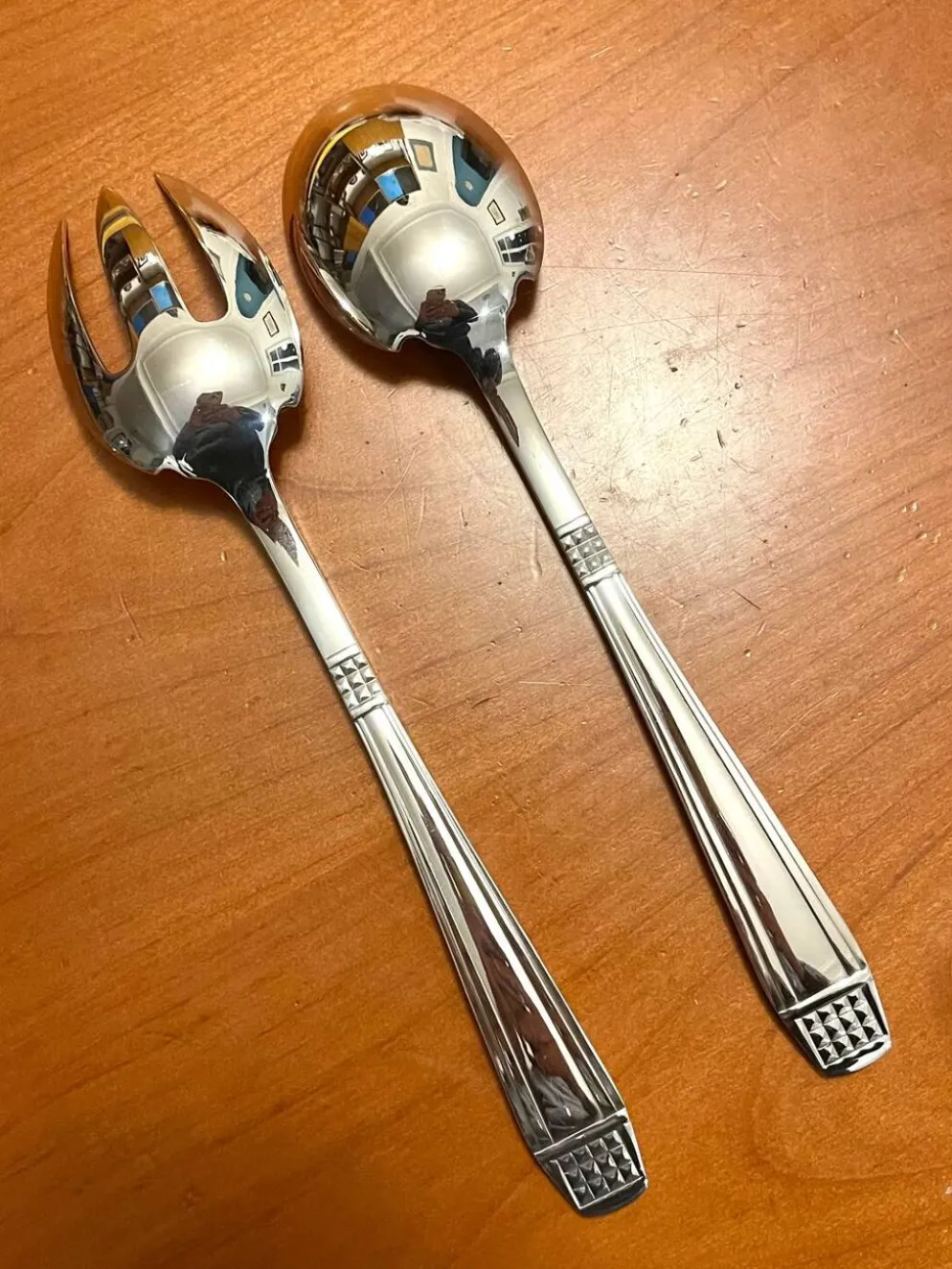 Couverts de service à salade modèle Diamant Christofle Alfenide
