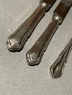 Couverts en argent massif, ensemble de couteaux et fourchettes, 37 Angleterre, antique Art Déco
