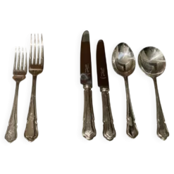 Couverts en argent massif, ensemble de couteaux et fourchettes, 37 Angleterre, antique Art Déco
