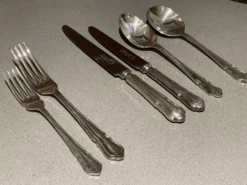 Couverts en argent massif, ensemble de couteaux et fourchettes, 37 Angleterre, antique Art Déco