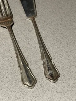 Couverts en argent massif, ensemble de couteaux et fourchettes, 37 Angleterre, antique Art Déco