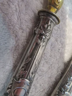 Couvert à servir la glace argent 950 et métal doré st LXVI et art nouveau