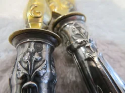 Couvert à servir la glace argent 950 et métal doré st LXVI et art nouveau