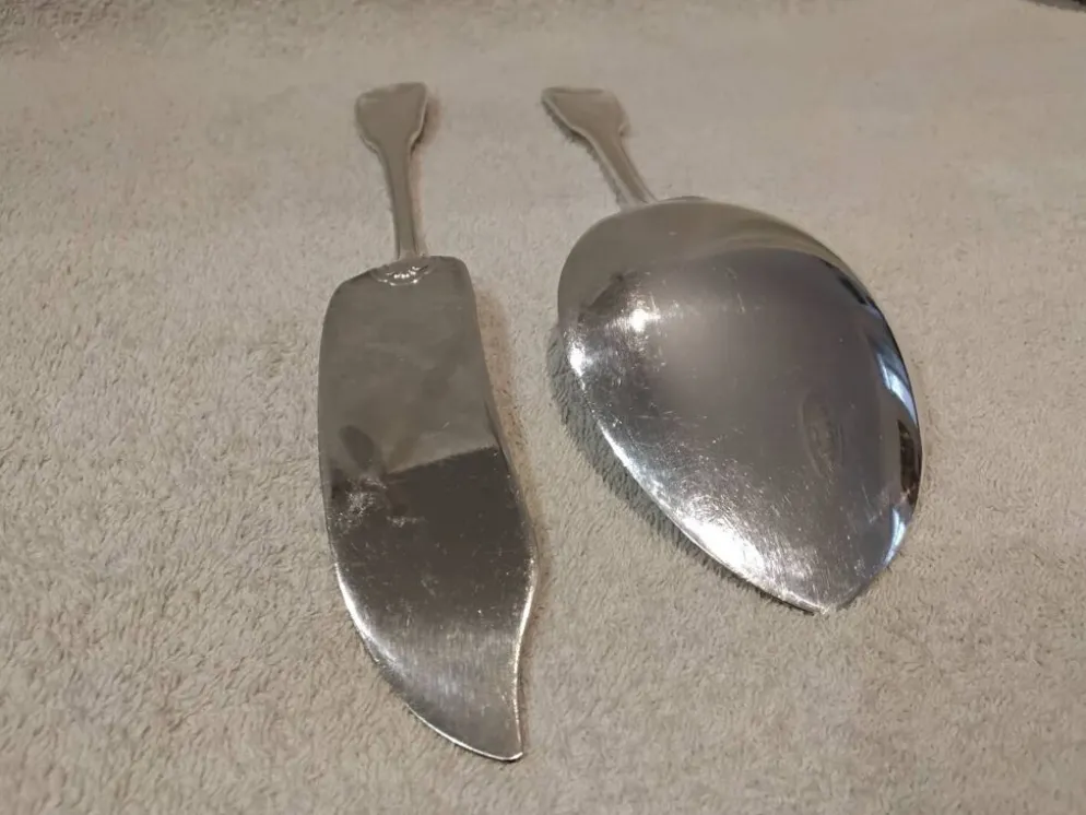 Couvert à servir la glace 2p métal argenté orfèvre Christofle vendome