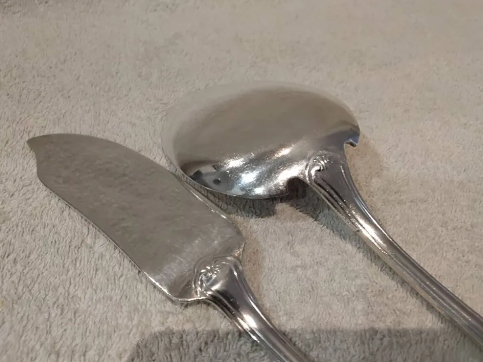 Couvert à servir la glace 2p métal argenté orfèvre Christofle vendome