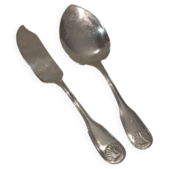 Couvert à servir la glace 2p métal argenté orfèvre Christofle vendome