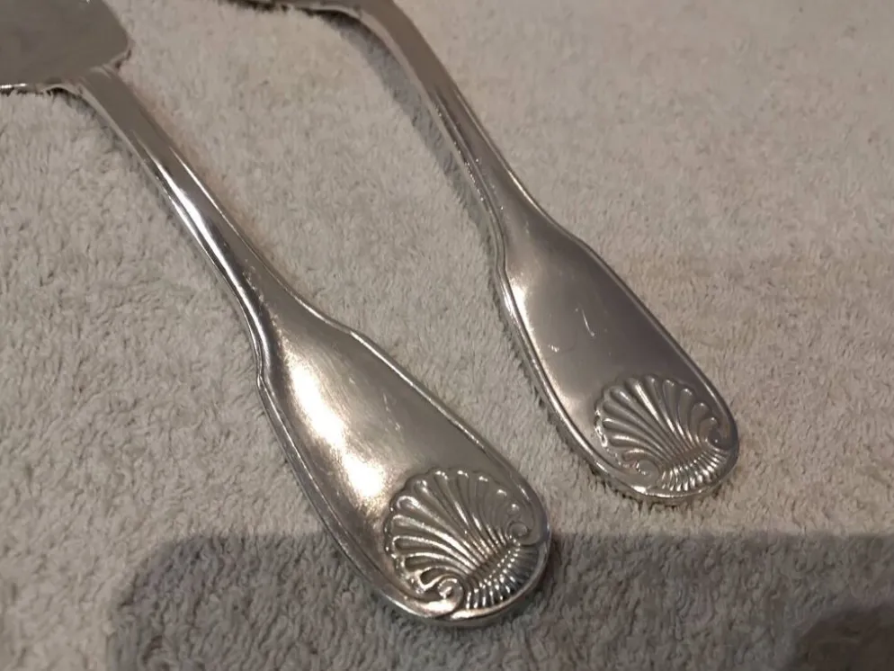 Couvert à servir la glace 2p métal argenté orfèvre Christofle vendome