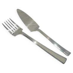 Couvert à servir le poisson 2p métal aregnté orfèvre Christofle Concorde