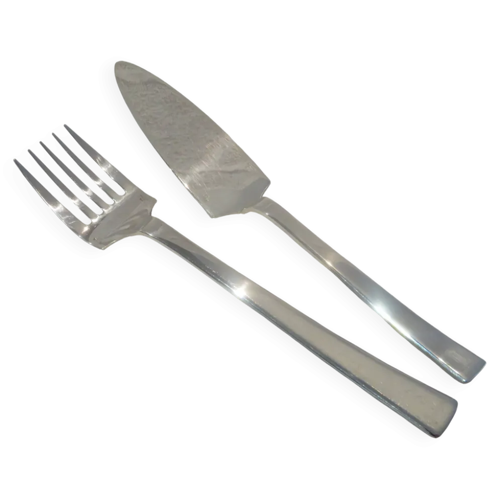 Couvert à servir le poisson 2p métal aregnté orfèvre Christofle Concorde
