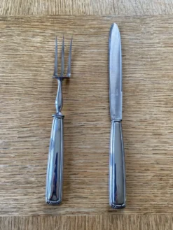 Couverts à gigot métal argenté art deco
