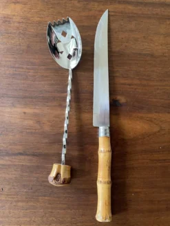 Couverts manches bambou vintage