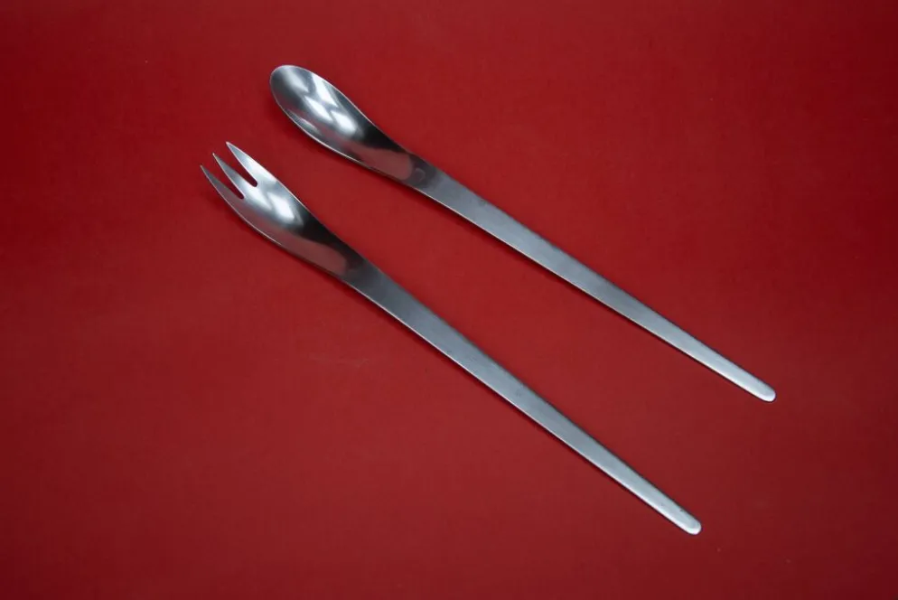 Couverts à salade AJ dessinés par Arne Jacobsen édition Georg Jensen, 1957