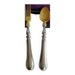 Couverts à salade en argent et corne