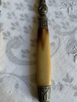 Couverts à salade en corne et métal années 1920
