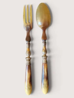 Couverts à salade en métal argenté