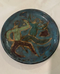 Céramique Vallauris 1954 signée Dominique Baudart - Décor Danseurs M