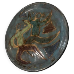 Céramique Vallauris 1954 signée Dominique Baudart - Décor Danseurs M