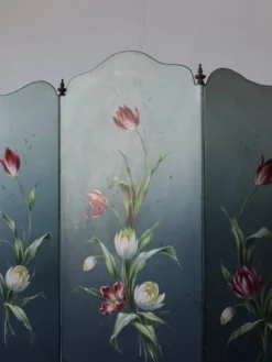 Écran de cheminée Art Nouveau peint à la main | Années 1920