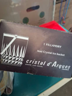 Cristal d'Arques Vallandry Seau à glaçons neuf dans son emballage 1980