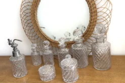 Cristal de Baccarat - important nécessaire de toilette Bambou Tors