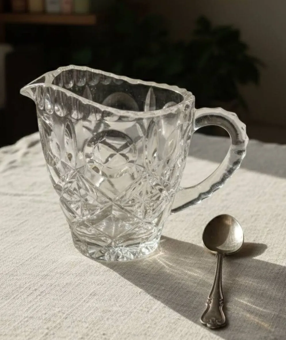 Crémier en cristal taillé artisanal - Charme vintage