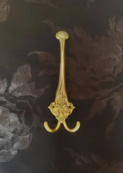 Crochet, patère double en bronze