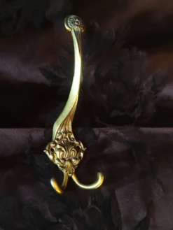 Crochet, patère double en bronze
