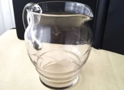 Cruche , pichet , carafe à eau en verre Décor meulé 1.2 L