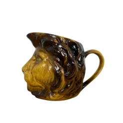 Cruchon à crème en forme de tête de lion Sarreguemines antique vers 1900