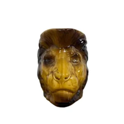 Cruchon à crème en forme de tête de lion Sarreguemines antique vers 1900