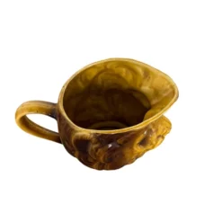 Cruchon à crème en forme de tête de lion Sarreguemines antique vers 1900