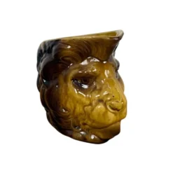 Cruchon à crème en forme de tête de lion Sarreguemines antique vers 1900