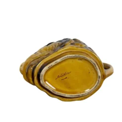 Cruchon à crème en forme de tête de lion Sarreguemines antique vers 1900