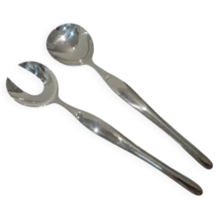 Cuillère et fourchette de service métal argenté orfèvre Christofle Duo